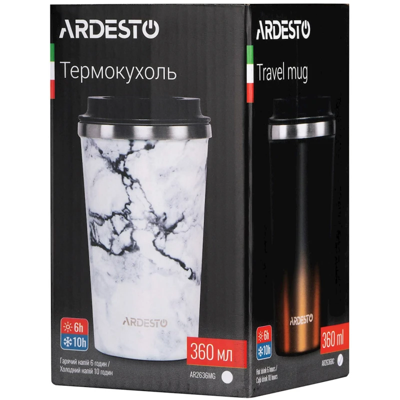 Термокружка Adresto AR2636MG Marmo Grigio 360 мл Термокружка Adresto AR2636MG Marmo Grigio 360 мл