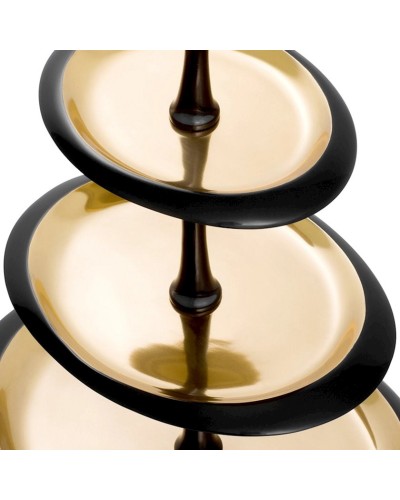 Tort qabı Eichholtz Gitano, 35.5x26x48.5 sm, alüminium, qızılı/qara