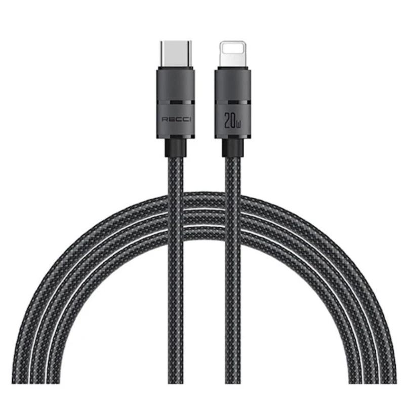 Kabel Recci RS12CL Type-C To Lightning, 2 m, Black