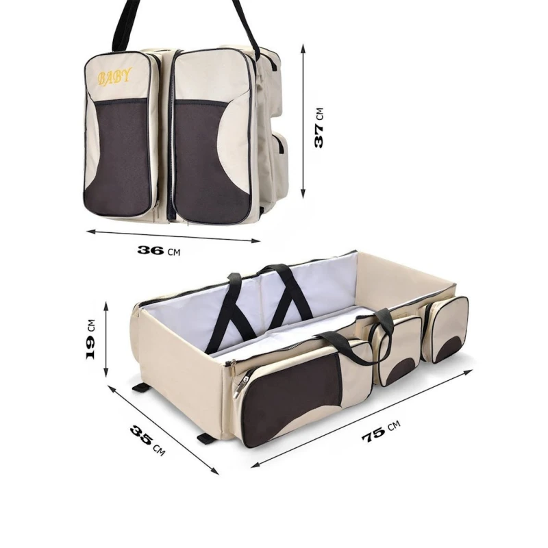 Сумка-люлька трансформер 2 в 1 Baby, бежевый