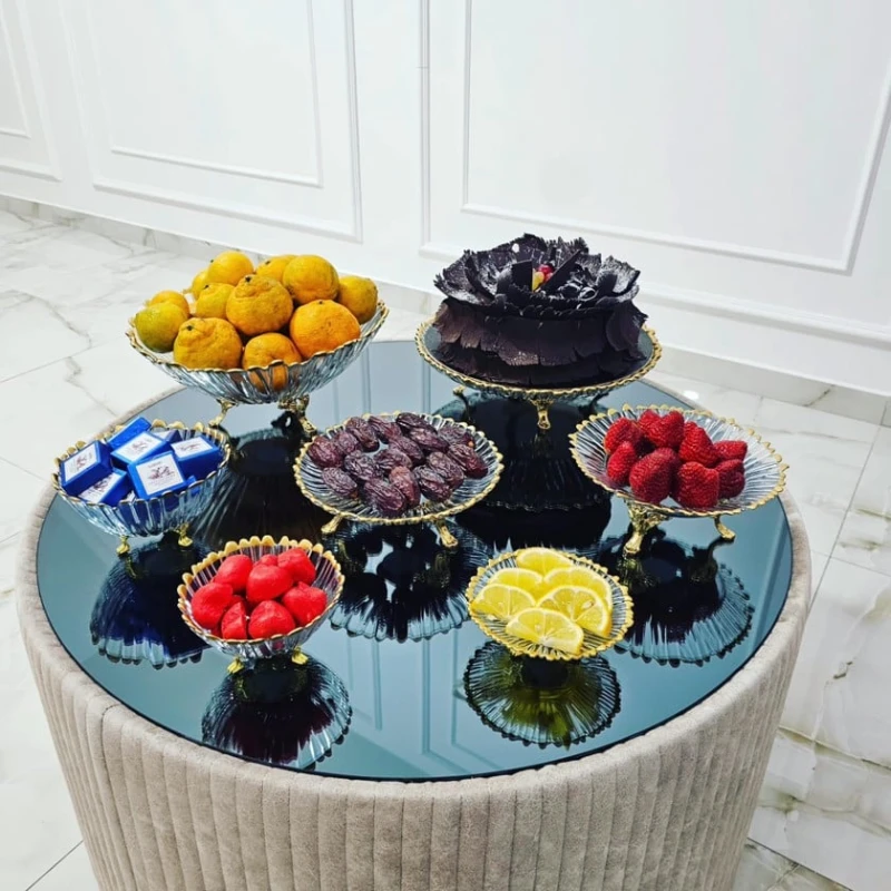 Dəst NH_75X, şüşə/metal, şəffaf/qızıl, 7 əd