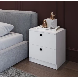 Тумба прикроватная TV Stend 003, 40x45x50 см, ламинат/ПВХ, белая Тумба прикроватная TV Stend 003, 40x45x50 см, ламинат/ПВХ, белая