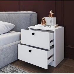 Тумба прикроватная TV Stend 003, 40x45x50 см, ламинат/ПВХ, белая Тумба прикроватная TV Stend 003, 40x45x50 см, ламинат/ПВХ, белая