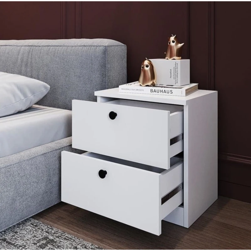 Тумба прикроватная TV Stend 003, 40x45x50 см, ламинат/ПВХ, белая Тумба прикроватная TV Stend 003, 40x45x50 см, ламинат/ПВХ, белая