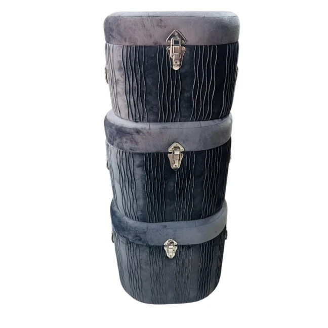 Пуфик, серый, 3 шт