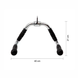 Рукоятка для тренажера WS0125 Extended Wide Tricep Bar, нержавеющая сталь/резина, 40x21 см