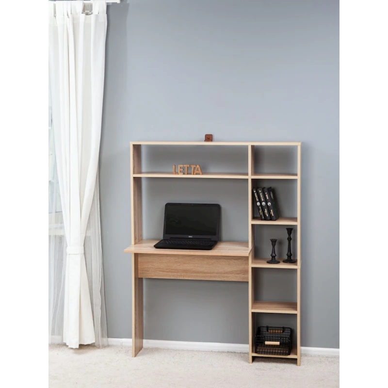 Компьютерный стол Letta ЛДСП, бежевый, 144х30х109 см Компьютерный стол Letta ЛДСП, бежевый, 144х30х109 см