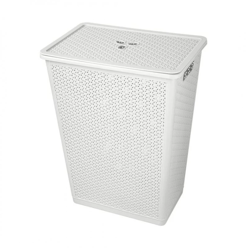 Корзина для белья Plast Team Wenge, пластик, светло-серая, 40х27х49 см Корзина для белья Plast Team Wenge, пластик, светло-серая, 40х27х49 см
