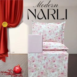 Комплект постельного белья Nar-Lı-001078, простыня 240x260 см, пододеяльник 200x220 см, наволочки 2 шт x 50x70 см, двуспальный, хлопок, разноцветный