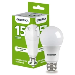 Светодиодная лампа Generica A60 E27 15W 4000K Светодиодная лампа Generica A60 E27 15W 4000K