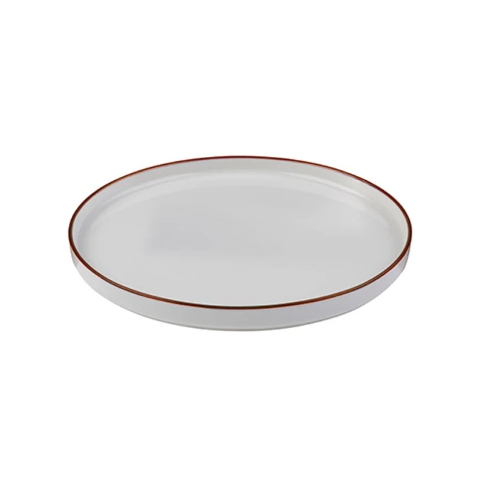 Тарелка ID-Fine Modest Brown, фарфор, белая/коричневая, 25.5 см