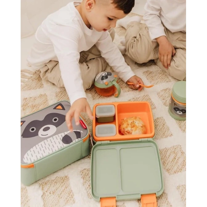 Контейнер для еды Zoo Bento Енот, зеленый, 3+ лет