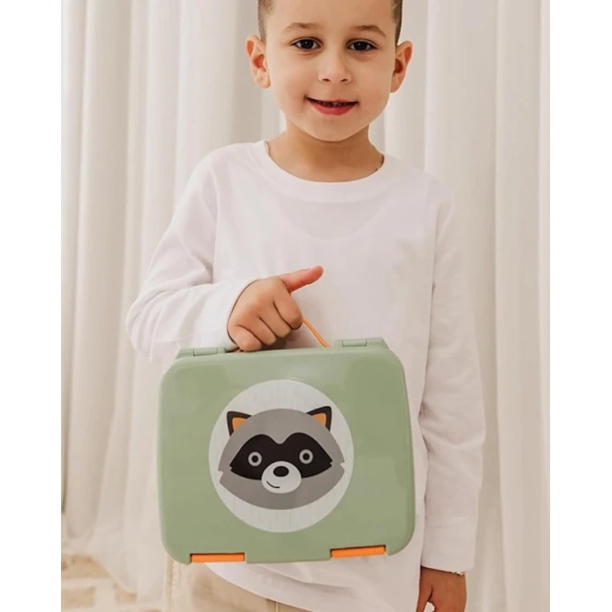 Контейнер для еды Zoo Bento Енот, зеленый, 3+ лет