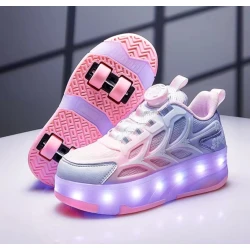 Детские кроссовки на четырех колесах с подсветкой, размер 28 - Kahnsport 0212004