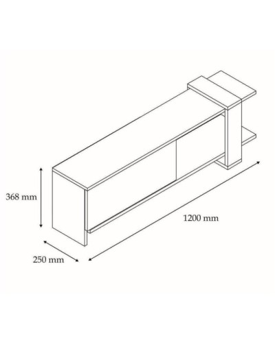 TV üçün tumba Ev Plus 12116066, LDSP, 120x25x36 sm