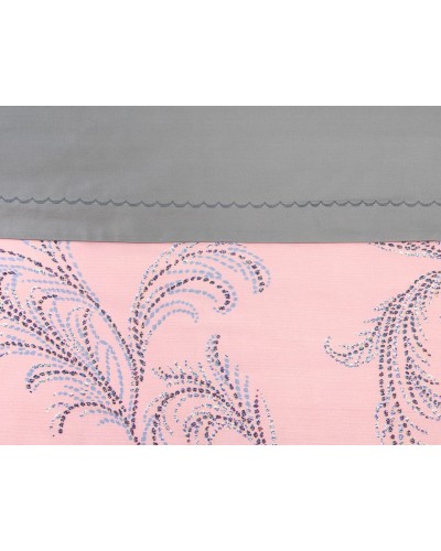 Yataq dəsti Артпостель Жюли, yorğan üzü 175x215 sm, mələfə 220x240 sm, yastıq üzü 50x70/70x70 sm, ikinəfərlik, mako-satin, boz/çəhrayı