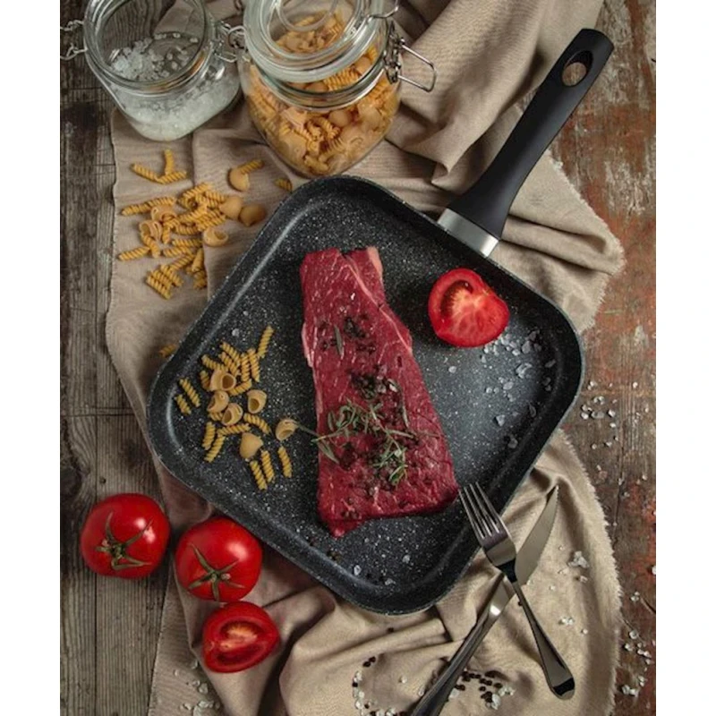 Tava Cegeco 101092, kvadrat, 28x2.5 sm, qranit, qara Tava Cegeco 101092, kvadrat, 28x2.5 sm, qranit, qara