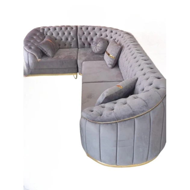 Угловой диван YM-6, серый, 300x200 см