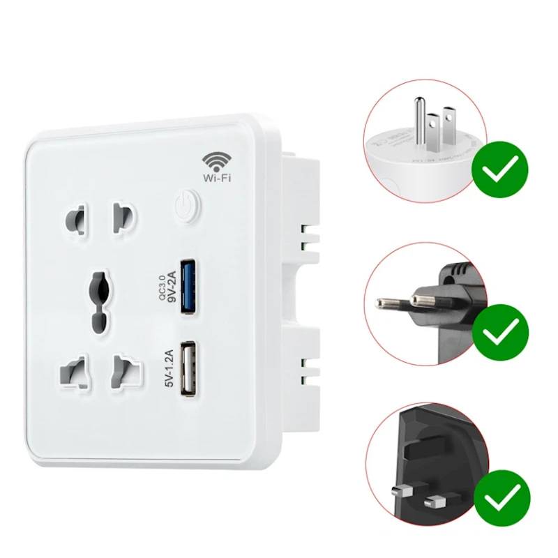 Умная розетка Tuya Smart Life WiFi Dual USB-A White Умная розетка Tuya Smart Life WiFi Dual USB-A White