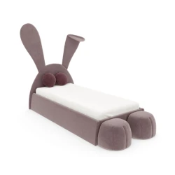 Односпальная кровать Art_tek_yataq(100) 34, ламинат/текстиль, фиолетовая, 200x85x100 см