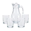 Набор Arte Regal Vivalto 5 шт, кувшин 1800 мл, стакан 400 мл, стекло, с крышкой, прозрачный/без рисунка Набор Arte Regal Vivalto 5 шт, кувшин 1800 мл, стакан 400 мл, стекло, с крышкой, прозрачный/без рисунка