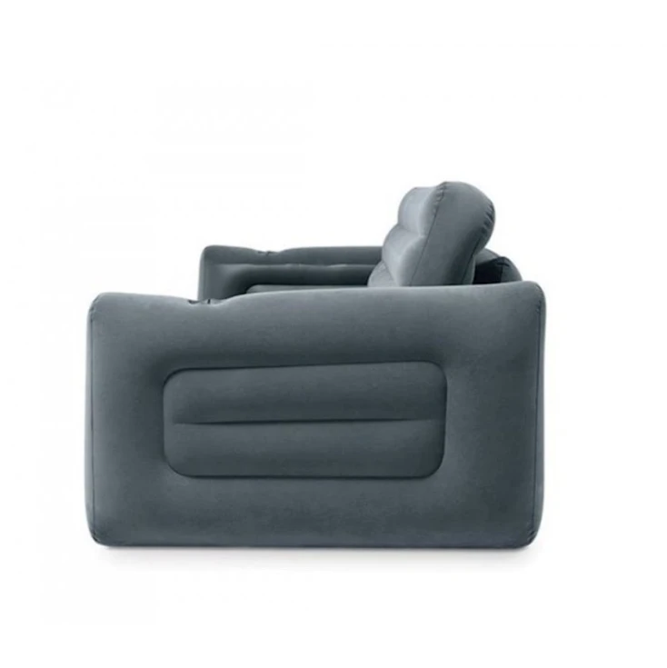 Двухместный надувной диван-трансформер Intex Pull-Out Sofa с насосом, ПВХ, черный, 203х224х66 см Двухместный надувной диван-трансформер Intex Pull-Out Sofa с насосом, ПВХ, черный, 203х224х66 см