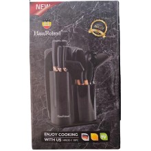 Bıçaq dəsti HausRoland HR630-1, paslanmayan polad, qara