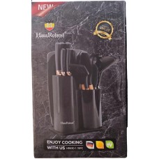 Bıçaq dəsti HausRoland HR630-1, paslanmayan polad, qara