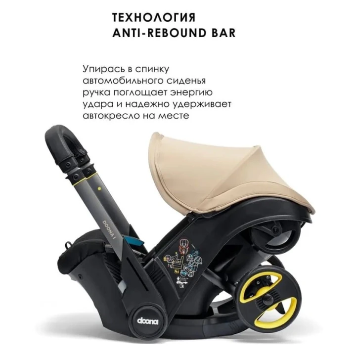 Коляска-автокресло Doona, до 13 кг, бежевое Коляска-автокресло Doona, до 13 кг, бежевое
