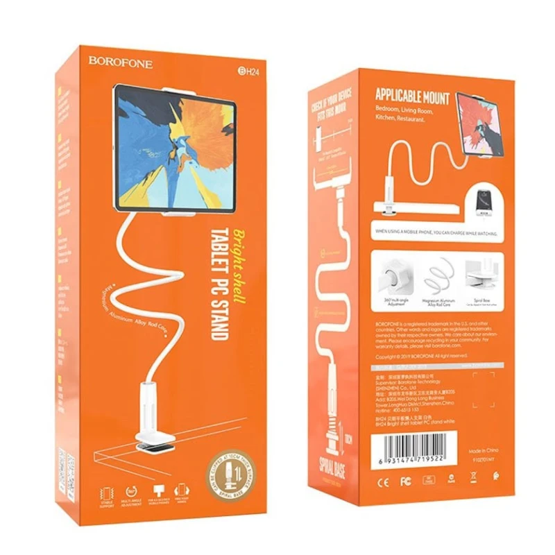 Держатель настольный для планшета Borofone BH24 Bright shell, Белый Держатель настольный для планшета Borofone BH24 Bright shell, Белый