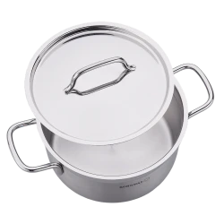 Набор посуды Korkmaz Alfa A1660, нержавеющая сталь, с крышкой, 9 предметов, серебристый