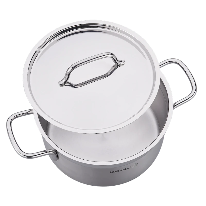 Набор посуды Korkmaz Alfa A1660, нержавеющая сталь, с крышкой, 9 предметов, серебристый Набор посуды Korkmaz Alfa A1660, нержавеющая сталь, с крышкой, 9 предметов, серебристый
