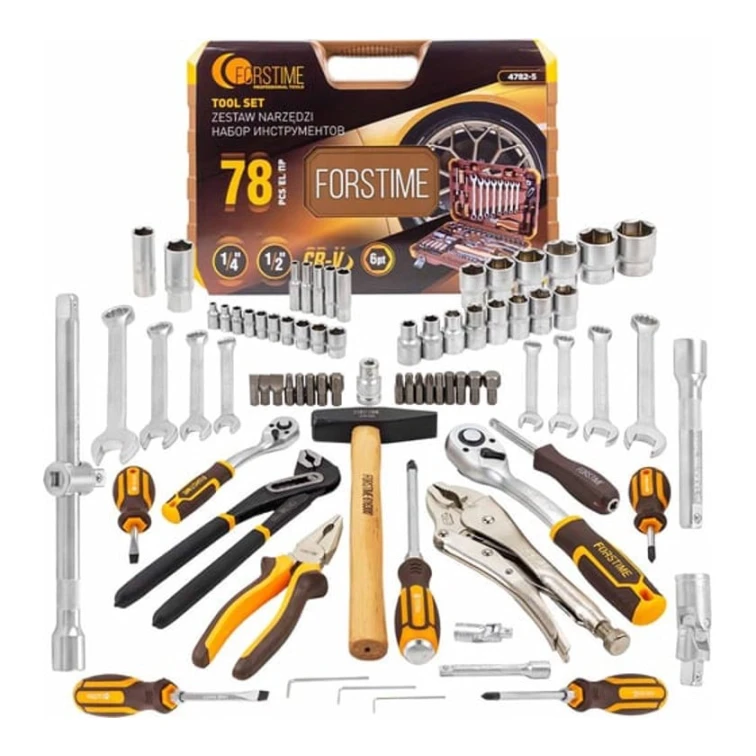 Набор инструментов Forstime FT-4782-5, 78 предметов, 1/4 Набор инструментов Forstime FT-4782-5, 78 предметов, 1/4