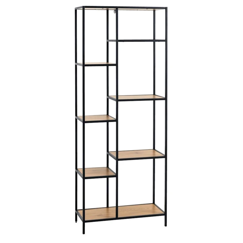 Стеллаж JYSK Trappedal 7 полок, 70x30x178 см, коричневый/чёрный Стеллаж JYSK Trappedal 7 полок, 70x30x178 см, коричневый/чёрный