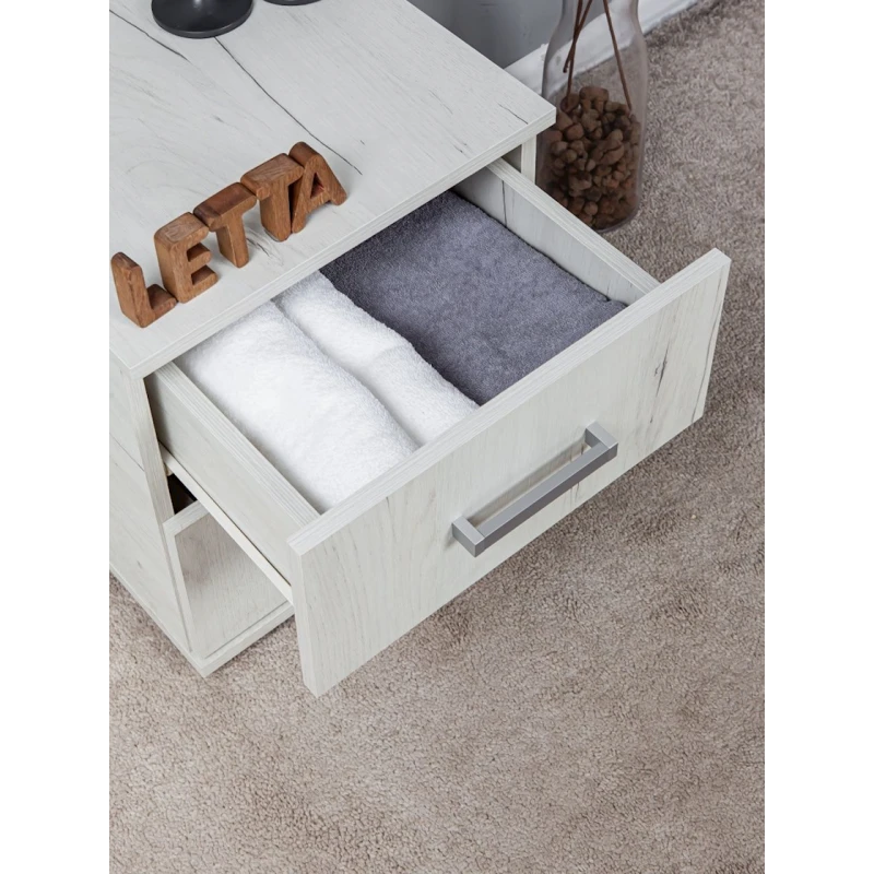 Тумба под телевизор Letta, ЛДСП, белая, 44.5x38.5x40 см Тумба под телевизор Letta, ЛДСП, белая, 44.5x38.5x40 см