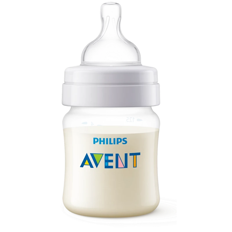Qidalanma üçün qab Philips AVENT Anti-colic SCY100/01, polipropilen/silikon, şəffaf, 125 ml, 0+ ay
