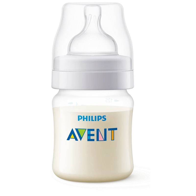 Qidalanma üçün qab Philips AVENT Anti-colic SCY100/01, polipropilen/silikon, şəffaf, 125 ml, 0+ ay