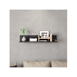 Настенная полка Art Mebel 98, ламинат, 16х90х15 см, серая/бежевая Настенная полка Art Mebel 98, ламинат, 16х90х15 см, серая/бежевая