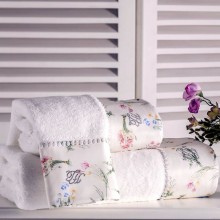 Dəsmal dəsti və aromatlaşdırıcı Tivolyo Home Elenore, pambıq, ağ, 3 əd, 30x50/50x100/75x150 sm, 400 ml