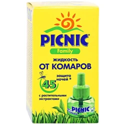 Жидкость для фумигатора Picnic Family 45 ночей, 30 мл Жидкость для фумигатора Picnic Family 45 ночей, 30 мл
