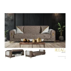 Диван Real коричневый, 225x80x80 мм