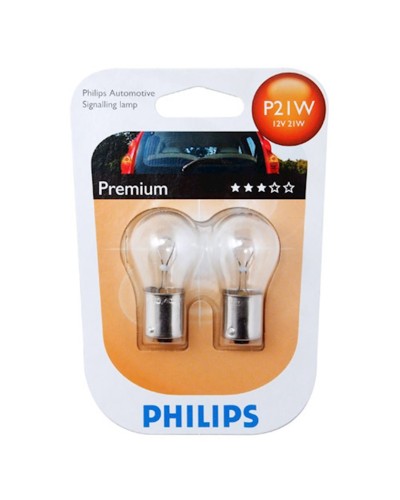 Avtomobil üçün lampa Philips P-12498B2 12V P21W BA15s, 2 əd