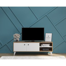 TV üçün tumba Kashmir Mebel KMT0012_Kas, laminat, ağ/qəhvəyi, 150x40x50 sm