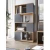 Стеллаж 3563_StellajloftMix, 142х75х25.6 см, ЛДСП, серый/коричевый