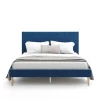 Двуспальная кровать Art_ikili_yataq (180) 20, ламинат/ткань, синяя, 120x180x200 см