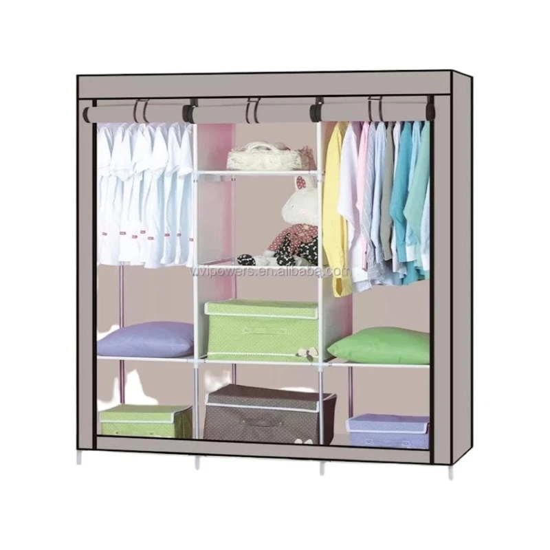 Портативный тканевый шкаф для одежды бежевый, 175х135х45 см Портативный тканевый шкаф для одежды бежевый, 175х135х45 см