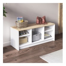 Ayaqqabı üçün tumba Art Mebel 37, laminat, ağ, 60х110х35 sm