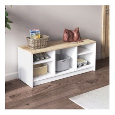 Ayaqqabı üçün tumba Art Mebel 37, laminat, ağ, 60х110х35 sm
