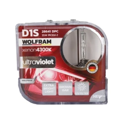 Ксеноновая лампа для автомобильных фар Wolfram D1S, UV фильтр, 4300K, 2 шт
