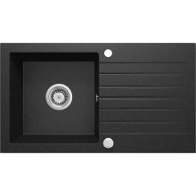 Mətbəx çanağı Deante Zorba ZQZG113, qranit, qara, 44x76 sm